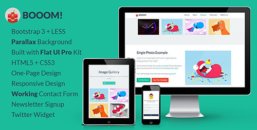 ThemeForest - Booom! - One-Page Flat UI Pro Bootstrap 3 Template - RIP