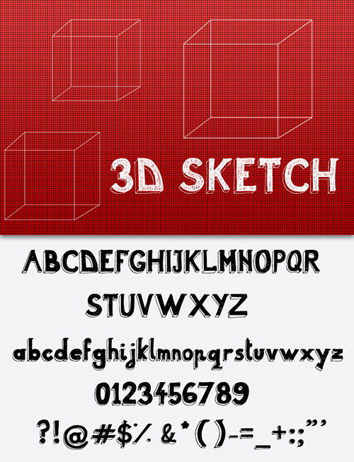 3D Sketch Font