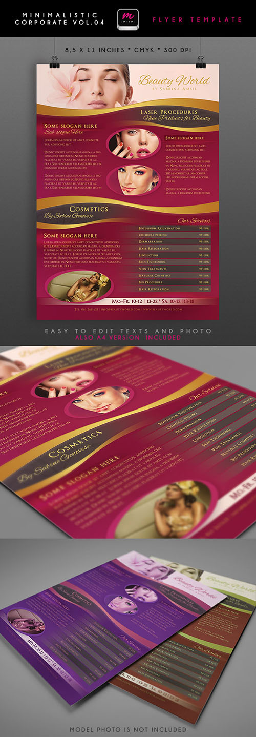 Cosmetic Beauty World Flyer/Poster PSD Template