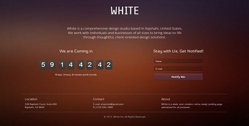 ThemeForest - White Coming Soon Landing Page - RIP