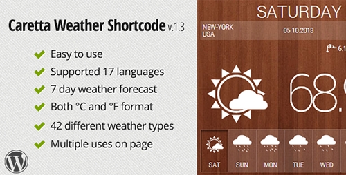 CodeCanyon - Caretta Weather Shortcode v1.3