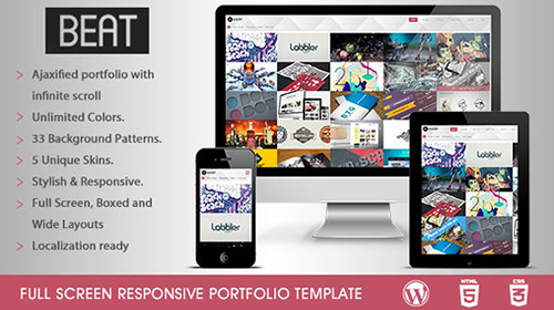 Mojo-Themes - BEAT v1.0 - Full Screen Responsive WP Portfolio theme