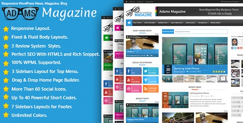 ThemeForest - Adams v1.2.0 - Responsive WordPress News, Magazine, Blog