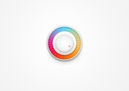 PSD Web Design - Rainbow Volume Knob