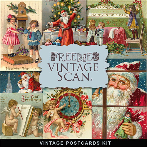 Scrap-kit - Vintage Xmas Post Cards