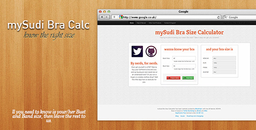 CodeCanyon - mySudi Bra Size Calculator