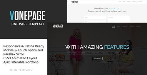 ThemeForest - vOnePage Parallax HTML Template - RIP