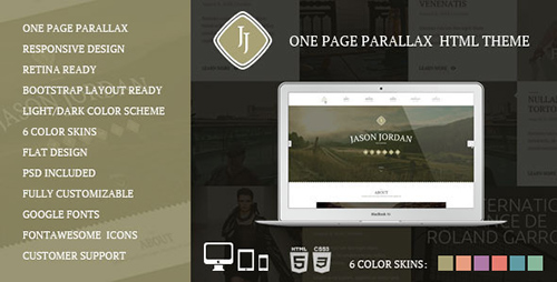 ThemeForest - JJ - One Page Parallax HTML Theme - RIP