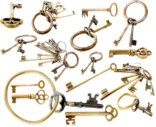 PSD Cliparts - Set Images Ancient Keys