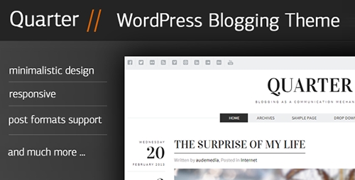 ThemeForest - Quarter v1.0 - Responsive WordPress Blogging Theme