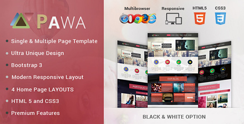 ThemeForest - PAWA - Creative Responsive HTML Template - RIP