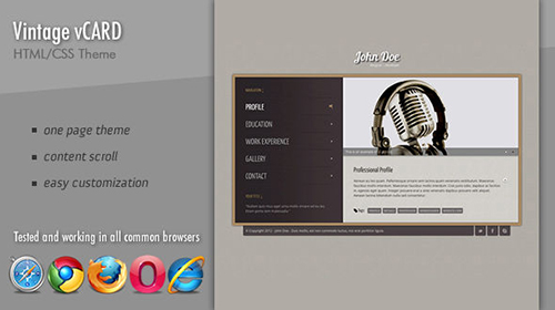 Mojo-Themes - Elegant vintage vCard or Resume - RIP