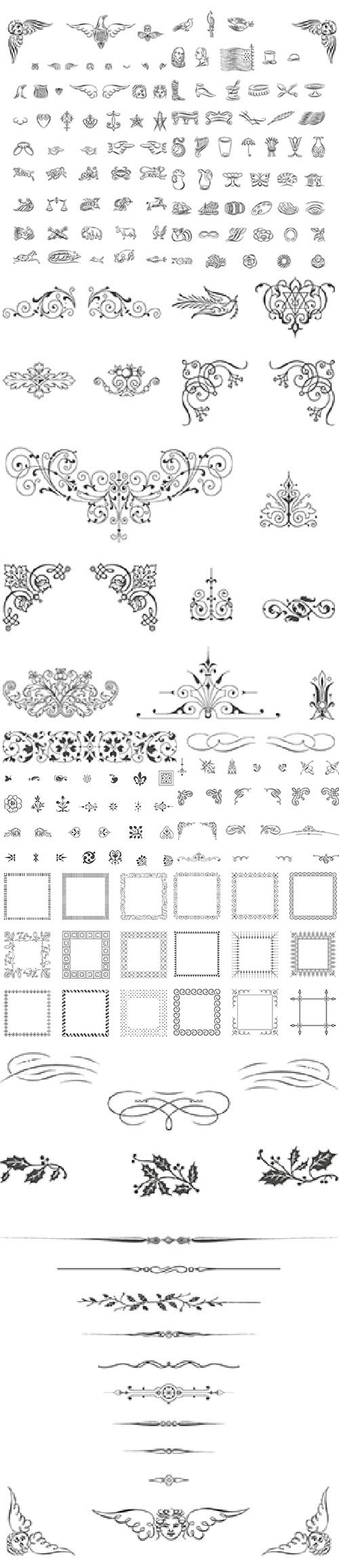 Vintage Calligraphic Ornaments Vector Illustrations Bundle