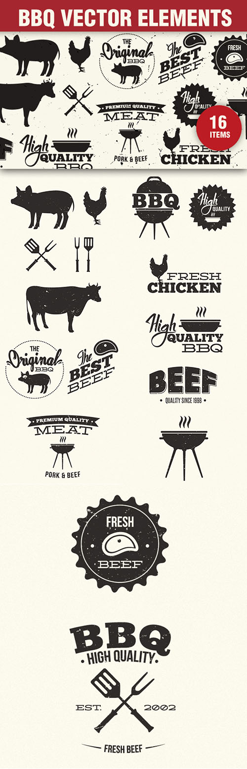 Designtnt - BBQ Grill Vector Elements