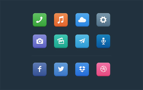 PSD Web Icons - Flat Icons - November 2013