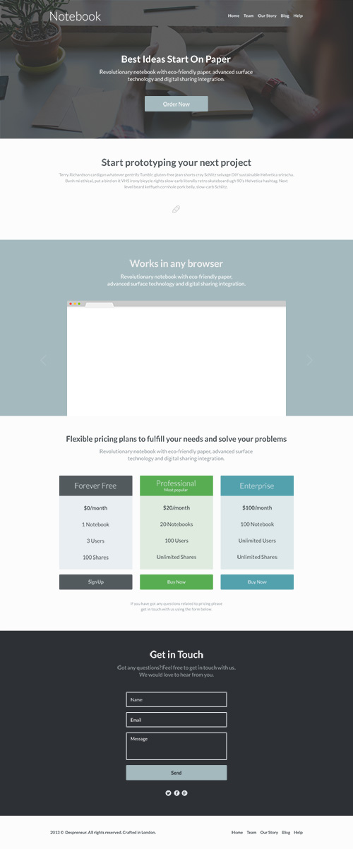 PSD Web Template - Notebook