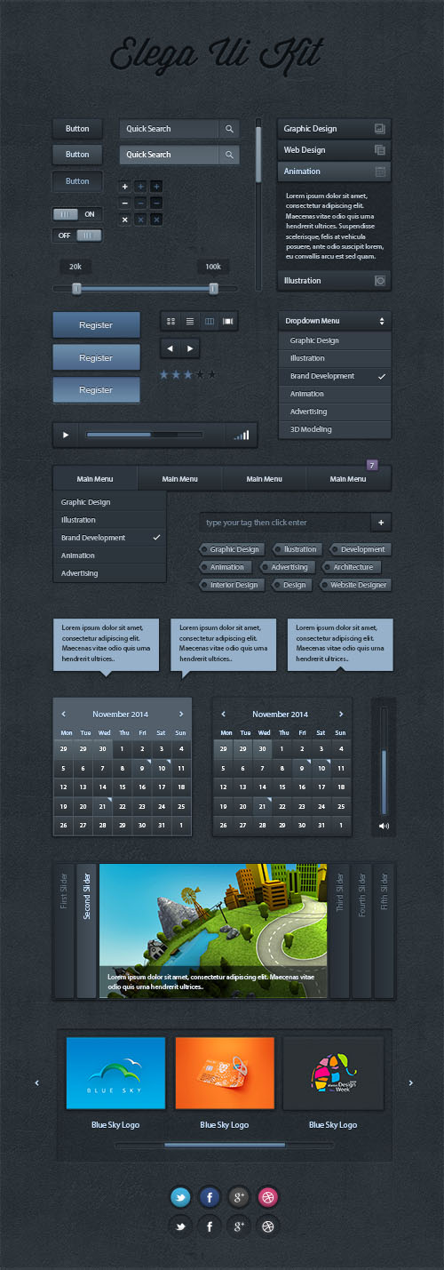 PSD Web Design - Elga UI Kit