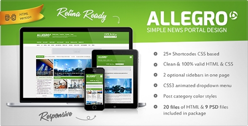 ThemeForest - Allegro - Multipurpose News, Magazine HTML - RIP