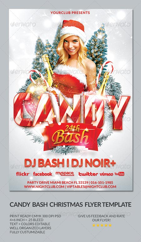 GraphicRiver Xmas Candy Bash Christmas Flyer Template