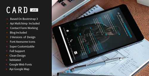 ThemeForest - Card- Resume, Blog Html5/Css3 Bootstrap Template - RIP