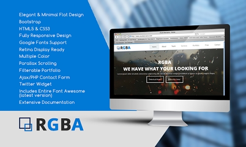 ThemeForest - RGBA - Responsive Bootstrap Onepage - RIP