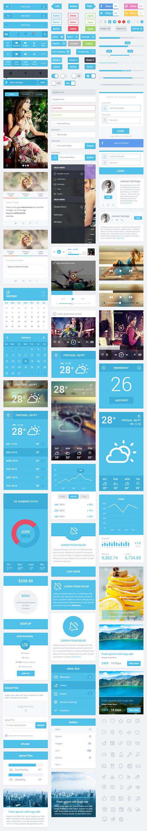 PSD Web Design - Flatastic Mobile UI Kit
