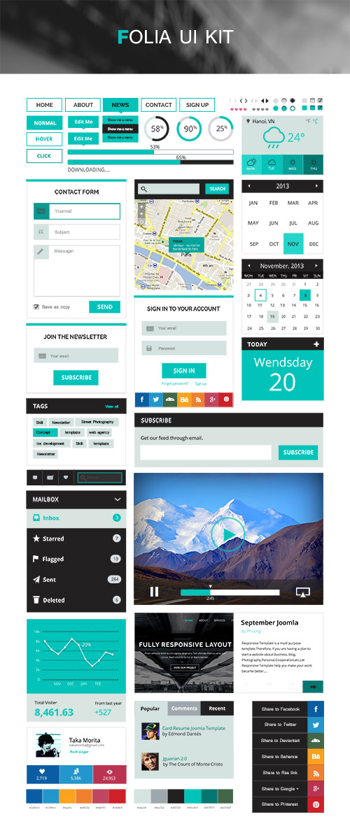PSD Web Design - Folia UI Kit