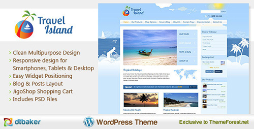 ThemeForest - Travel Island v1.3 - Responsive JigoShop e-Commerce WordPress Theme