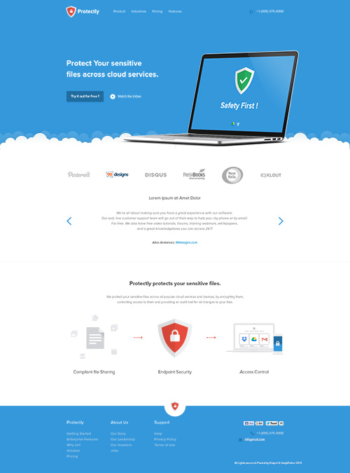 PSD Web Template - Protectly