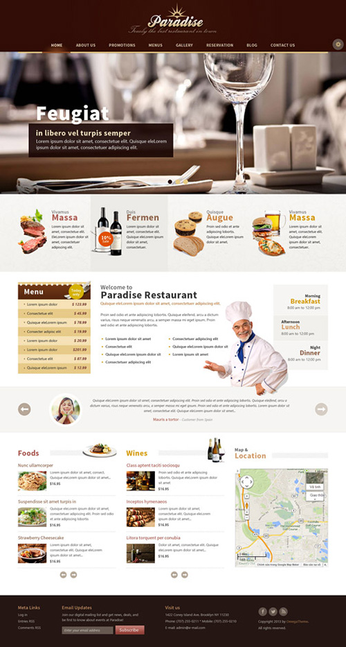 OmegaTheme - OT Paradise - Restaurant Responsive Joomla 2.5 Template