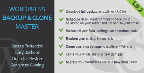 CodeCanyon - WordPress Backup & Clone Master v1.0.2