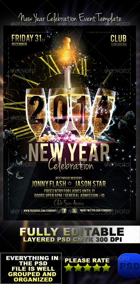 GraphicRiver New Year Celebration Event Template 6009213