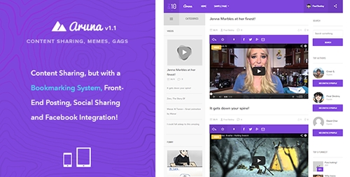 ThemeForest - Aruna v1.2 - Retina Content Sharing, Gag, Meme Theme