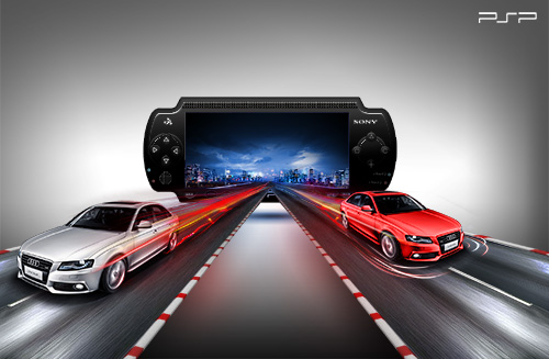 PSD Source - Racing Game On PSP