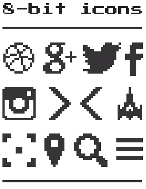 AI & EPS Vector Web Icons - 8 Bit Icons