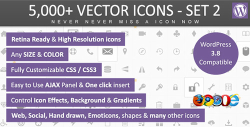 CodeCanyon - 5,000+ Vector Icons SET 2 v1.0 - WordPress