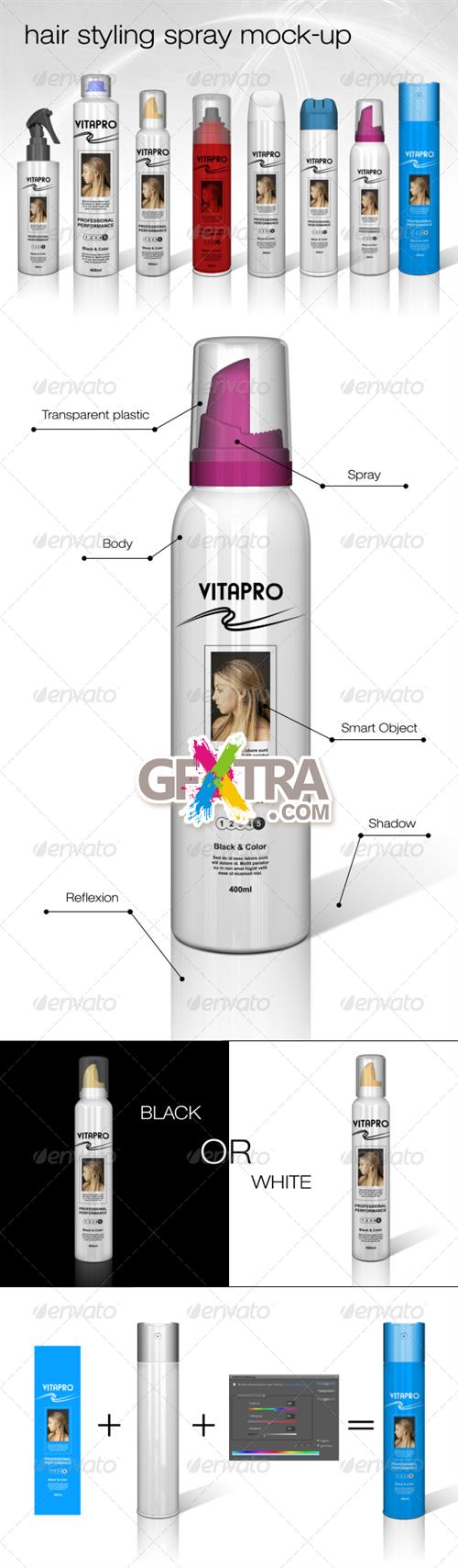 Graphicriver 8 Hair Styling Spray Mock-Ups 6092951