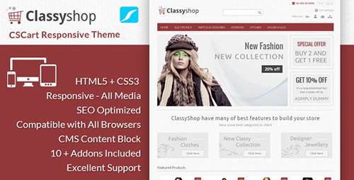 ThemeForest - ClassyShop - CS Cart Responsive Theme