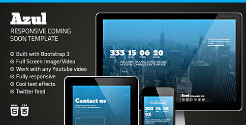 ThemeForest - Azul - Creative Coming Soon Template - RIP