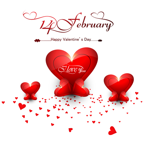 February 14, Valentine's Day, Hearts 12xEPS