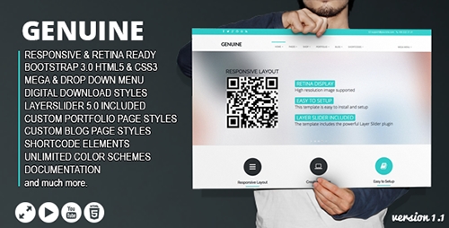 ThemeForest - Genuine - Multi Purpose HTML5 Creative Template - RIP