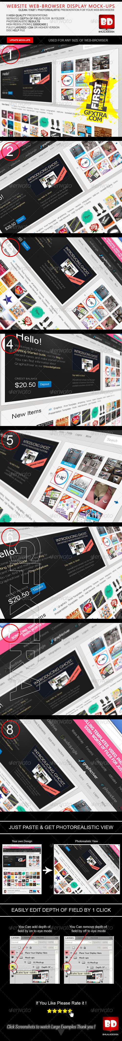 GraphicRiver - Website Browser Display Mock-ups 