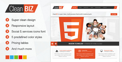 ThemeForest - CleanBIZ v1.1 - Multipurpose HTML5 Template - FULL