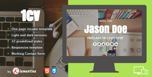 ThemeForest - 1cv - Responsive resume template - RIP