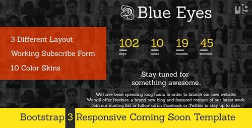 ThemeForest - Blue Eyes - Responive Coming Soon Template - RIP