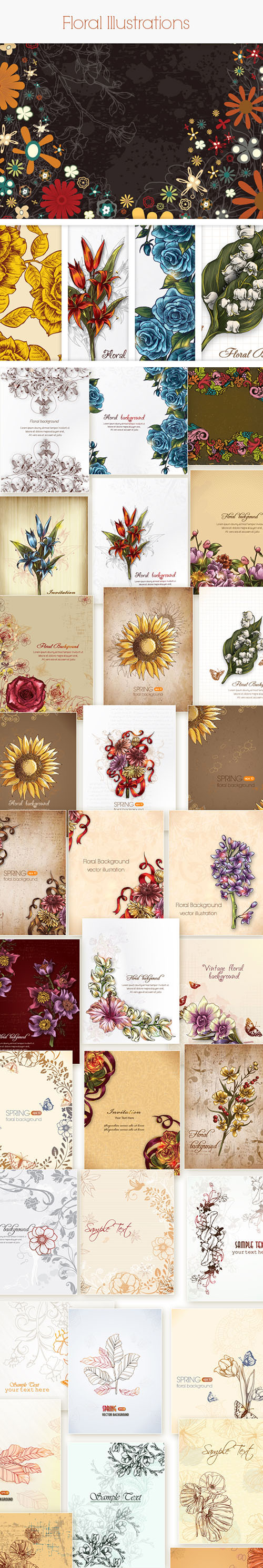 Floral Vector Stock Illustrations Bundle