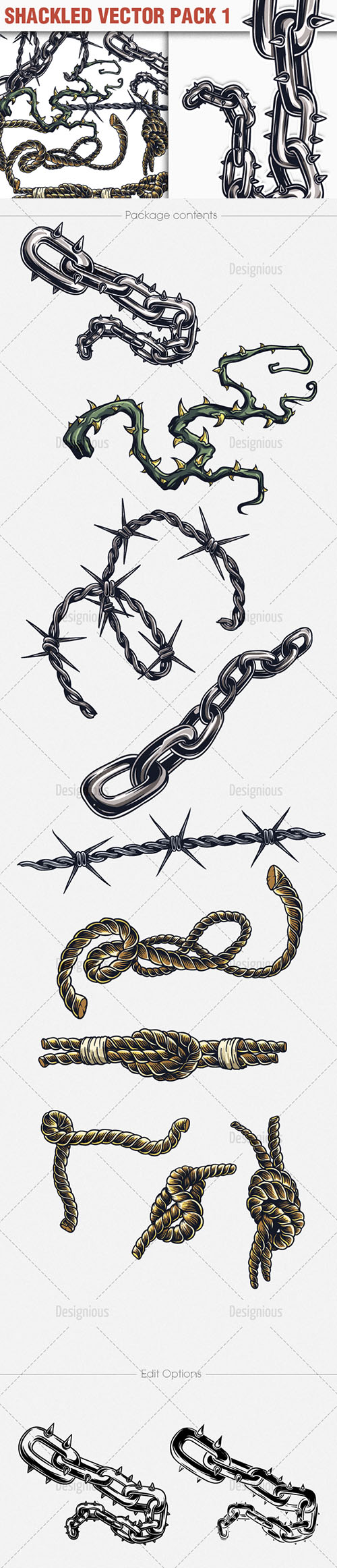 Shackled Vector Illustrations Pack 1