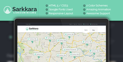 ThemeForest - Sarkkara Responsive Real Estate HTML5 Template - RIP