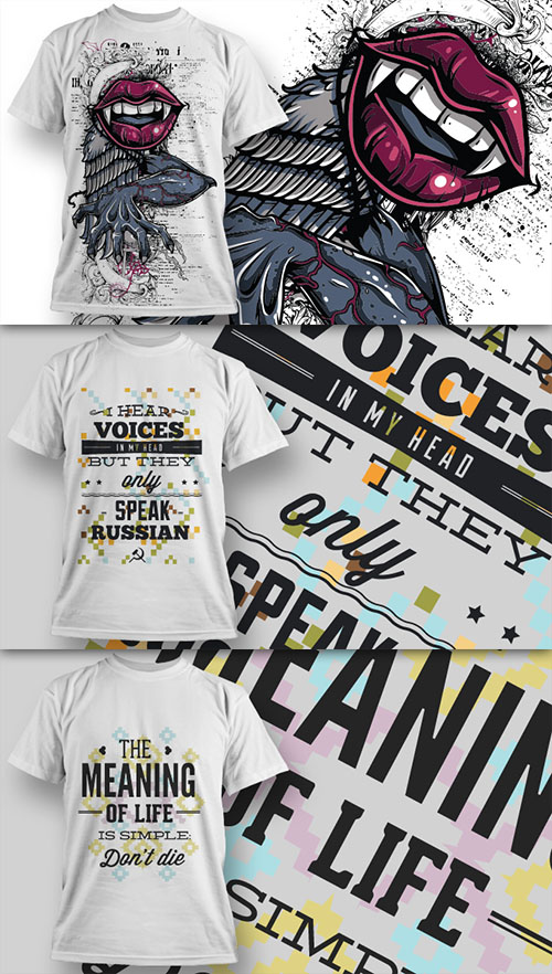 T-Shirt Design Vector Illustrations Pack 4