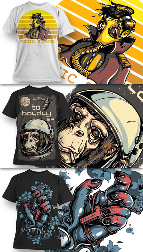 T-Shirt Design Vector Illustrations Pack 3